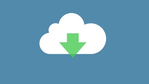 Cloud Download icon 2d Animation with Alpha Matte Stockbeeldmateriaal 336039106