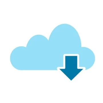 Cloud Download icon, computer communication concept, stock vector illustratio Illustrazione stock