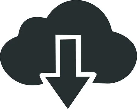 Cloud download icon for data retrieval Stock Illustration
