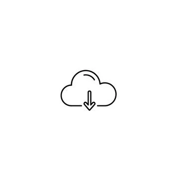 Cloud download icon for data transfer and storage digital services Stock Illustration