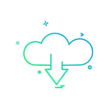 Cloud Download icon design vector Illustrazione stock
