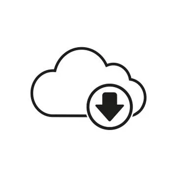 Cloud download icon design. Vector illustration. Isolated. Stock Illustration