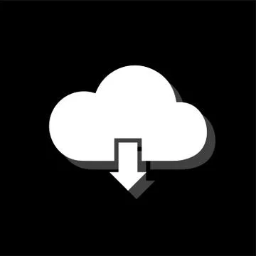 Cloud download icon flat Stock Illustration