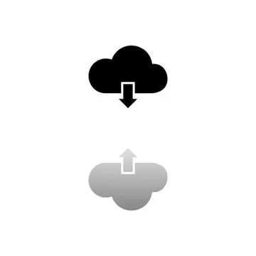 Cloud download icon flat Stock Illustration