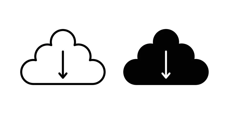Cloud download icon graphic element. web icon set Stock Illustration