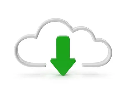 Cloud Download Icon - Internet Data Transfer Symbol イラスト素材