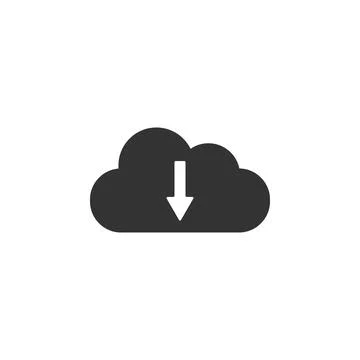 Cloud download icon isolated. Flat design. Vector Illustration イラスト素材