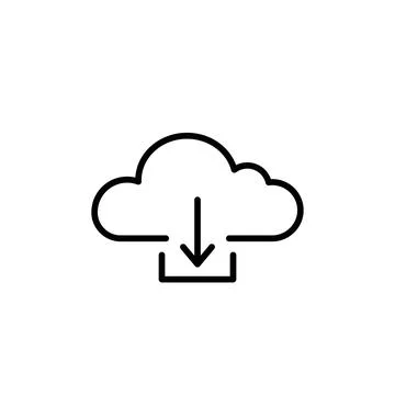 Cloud Download Icon Perfect for Data Storage and Backup Stockillustratie