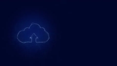 Cloud download icon with plexus effect. Connected lines with dots. Lines plexus Video stock 169306698