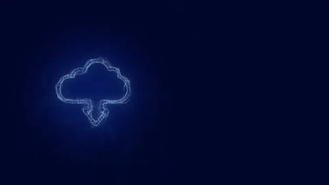 Cloud download icon with plexus effect. Connected lines with dots. Lines plexus Video stock 169310075