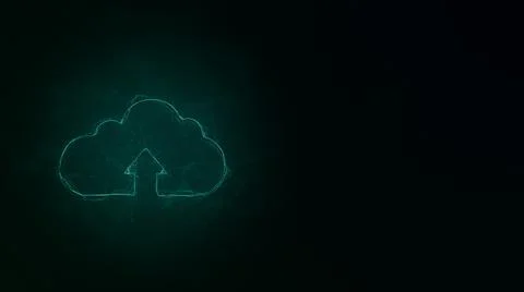 Cloud download icon with plexus effect. Connected lines with dots. Illustration Illustrazione stock