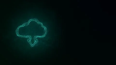 Cloud download icon with plexus effect. Connected lines with dots. Illustration Stock Illustration
