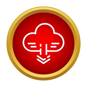 Cloud download icon representing data storage and computing Stockillustratie
