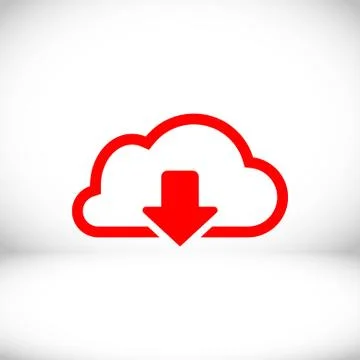 Cloud download icon stock vector illustration flat design Stock Illustration
