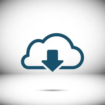 Cloud download icon stock vector illustration flat design Stock Illustration
