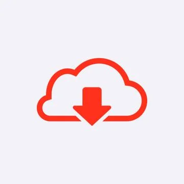 Cloud download icon stock vector illustration flat design Stock Illustration