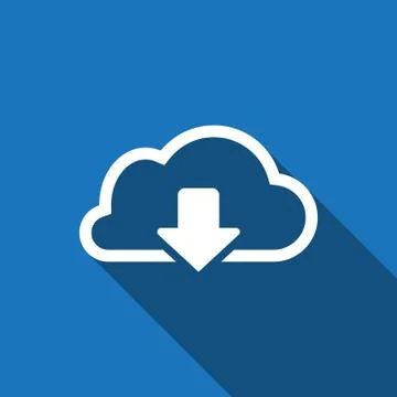 Cloud download icon stock vector illustration flat design Stock Illustration