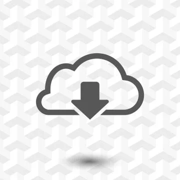 Cloud download icon stock vector illustration flat design 스톡 일러스트