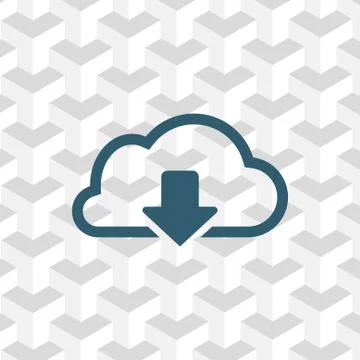 Cloud download icon stock vector illustration flat design Stock Illustration