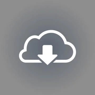 Cloud download icon stock vector illustration flat design Stock Illustration