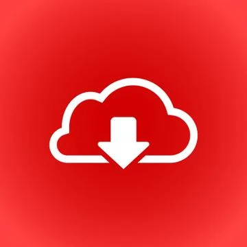Cloud download icon stock vector illustration flat design Stock Illustration