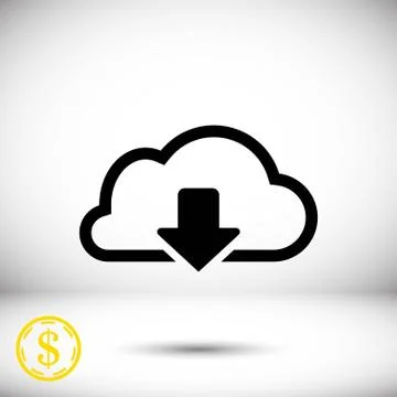 Cloud download icon stock vector illustration flat design イラスト素材