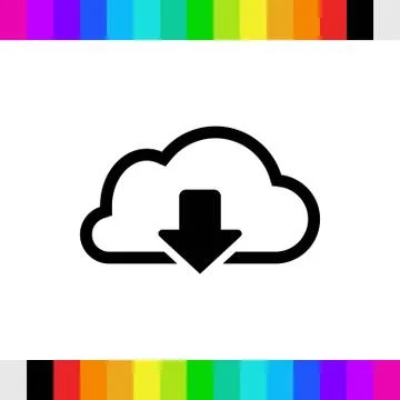 Cloud download icon stock vector illustration flat design イラスト素材