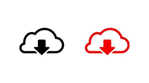 Cloud download icon stock vector illustration flat design イラスト素材