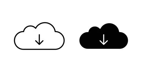 Cloud download icon symbol. Flat Vector illustration Illustrazione stock