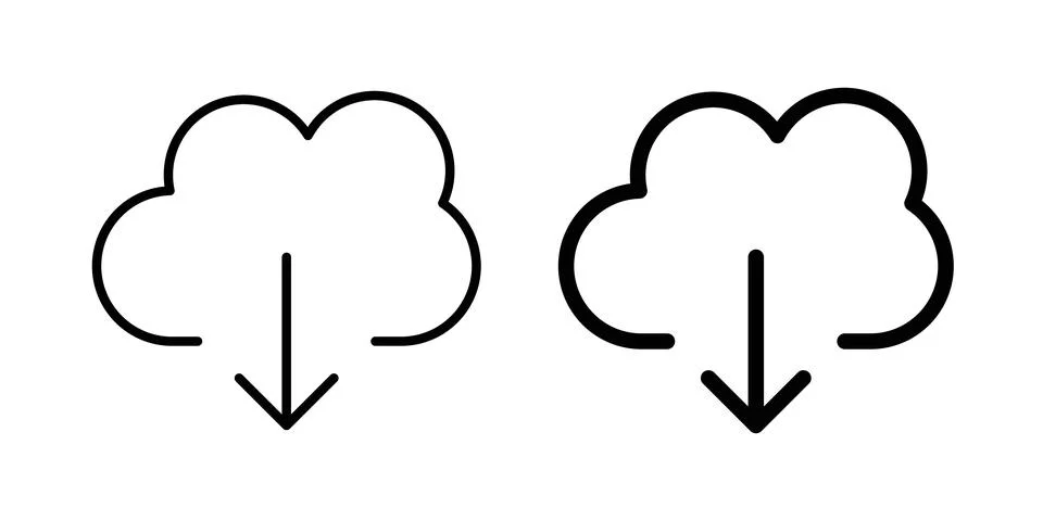 Cloud download icon vector editable eps10 Illustrazione stock