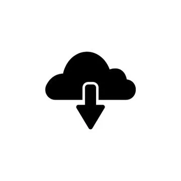 Cloud download icon. vector illustration black on white background Stock Illustration