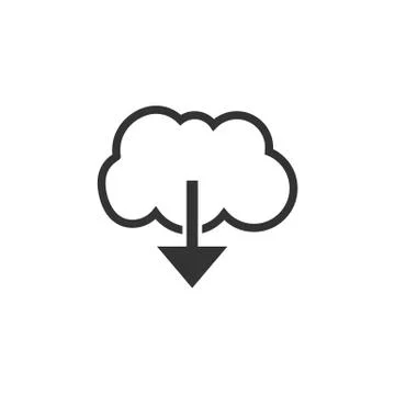 Cloud download icon. Vector illustration. Flat design. Stock Illustration