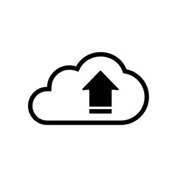 Cloud download icon on white background Stockillustratie