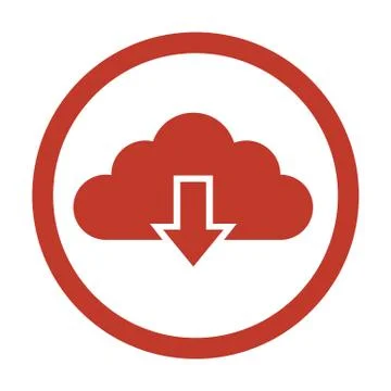 Cloud download icon on white background. Stock Illustration