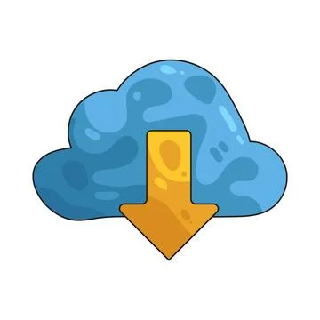Cloud download illustration イラスト素材