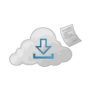 Cloud download illustration Stockillustratie