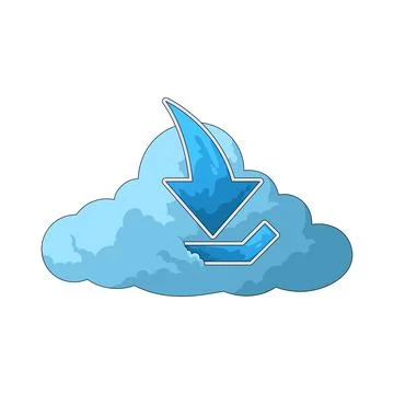 Cloud download illustration Stock Illustration