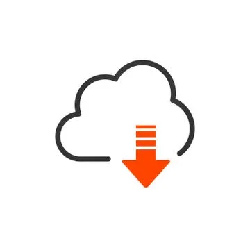 Cloud download linear icon with editable stroke. vector illustration isolated Stock Illustration