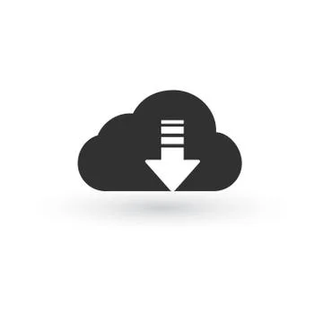 Cloud download linear icon with editable stroke. vector illustration isolated on Stock Illustration