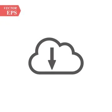 Cloud download, linear icon. One of a set of linear web icons Illustrazione stock