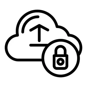 Cloud download with lock line icon. Cloud with arrow up vector illustration 스톡 일러스트