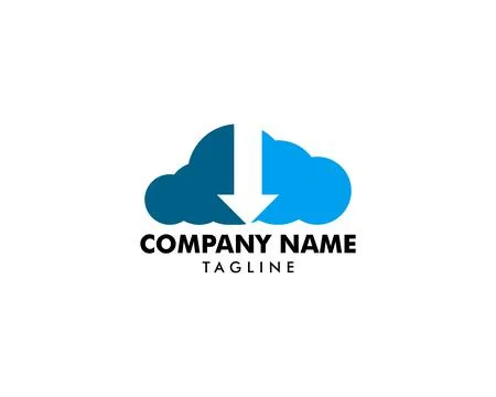 Cloud Download Logo Template Design Stock Illustration