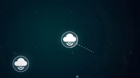 Cloud Download Network Icon Link Connection Technology Loop Animation 4K 動画素材 69812999