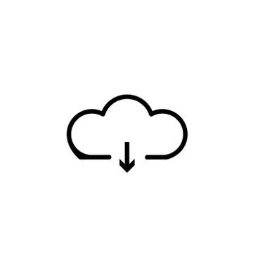 Cloud download. One of a set of linear web icons Stock Illustration