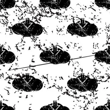 Cloud download pattern, grunge, monochrome Stock Illustration