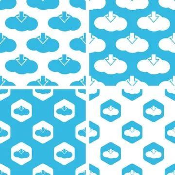 Cloud download patterns set イラスト素材