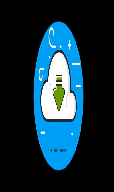 Cloud Download Premium flat icon animated with alpha channel Stock Footage 101584328