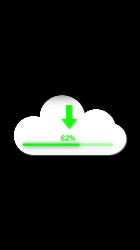 Cloud Download Progress Bar Animation Green Arrow Loading Upload Data Trans.. 動画素材 317774321