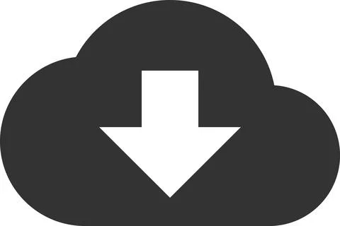 Cloud download sign in vector Illustrazione stock