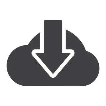 Cloud download solid icon, seo and website Stock Illustration